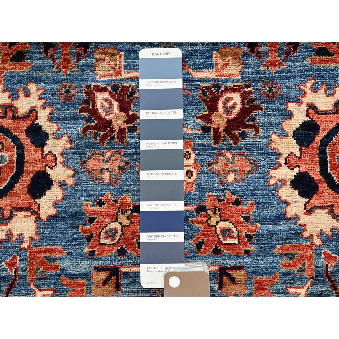 2'7" x 9'9" New Hand Knotted Blue Wool Runner Oriental Rug - MOA1021120