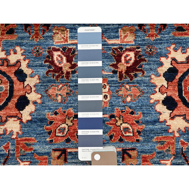 2'7" x 9'9" New Hand Knotted Blue Wool Runner Oriental Rug - MOA1021120