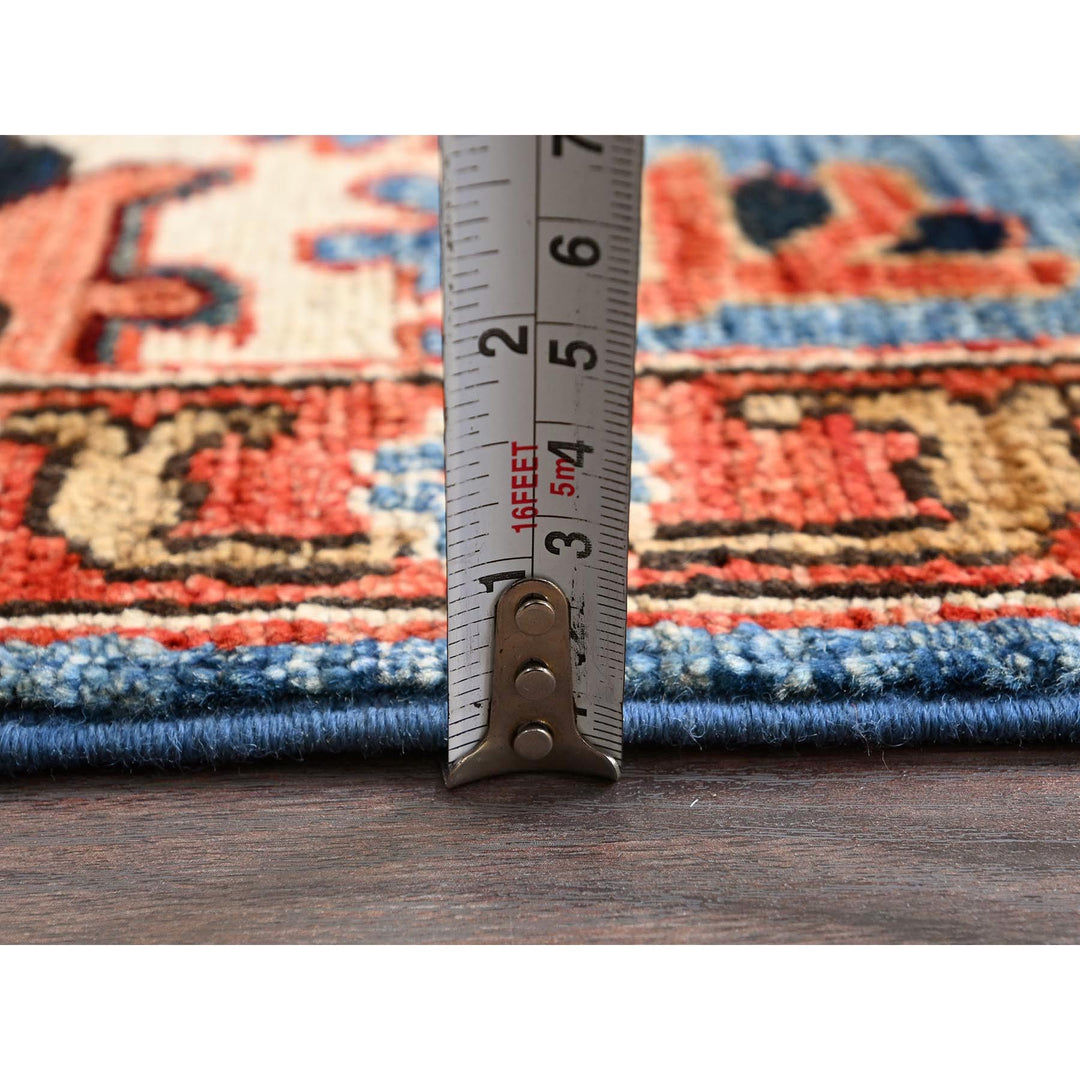 2'7" x 9'9" New Hand Knotted Blue Wool Runner Oriental Rug - MOA1021120