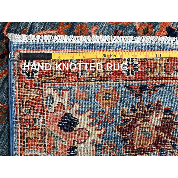 2'7" x 9'9" New Hand Knotted Blue Wool Runner Oriental Rug - MOA1021120
