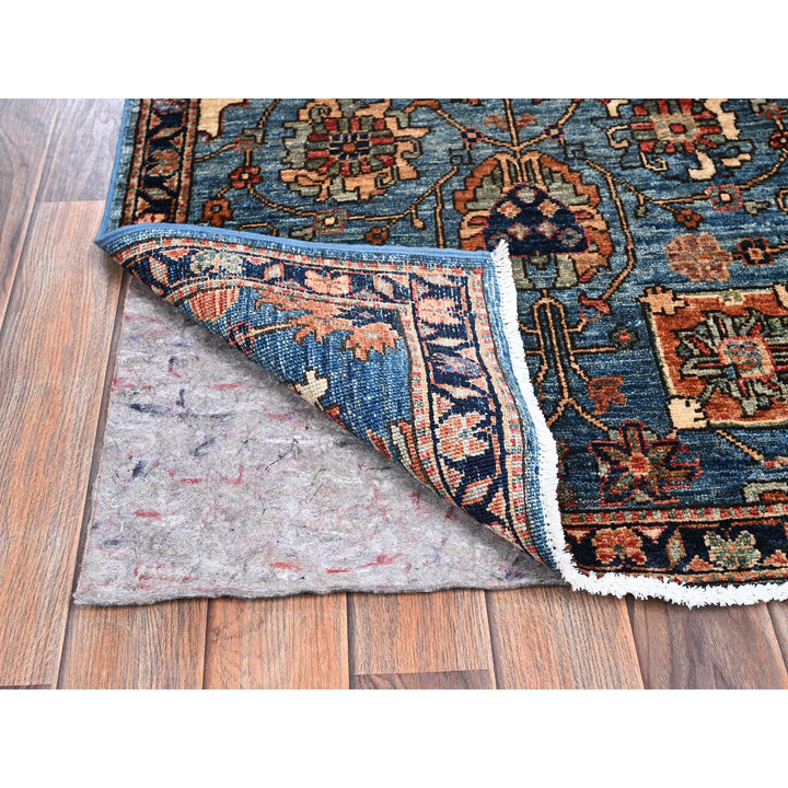 2'7" x 21'5" New Hand Knotted Blue Wool Runner Oriental Rug - MOA1021122