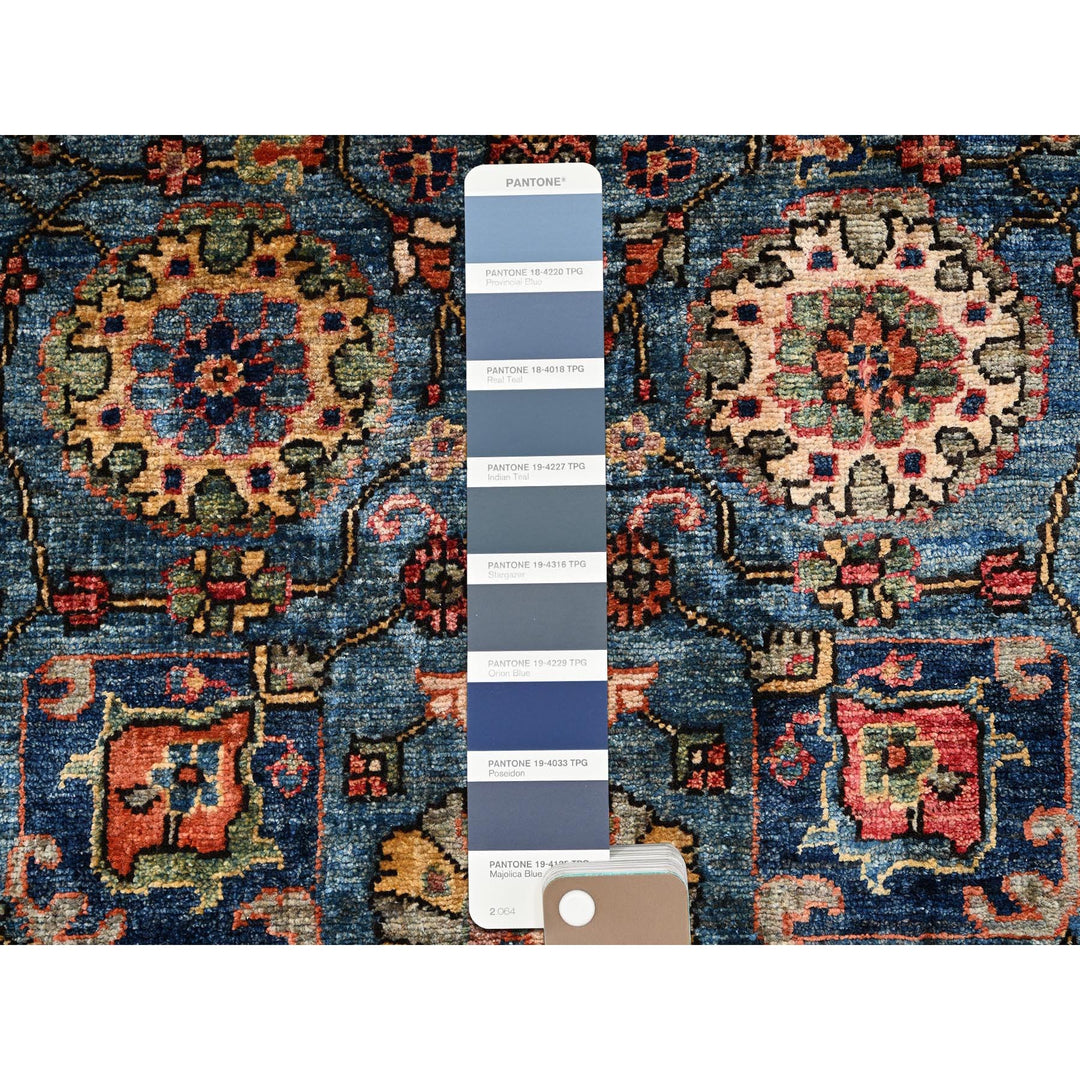 2'7" x 21'5" New Hand Knotted Blue Wool Runner Oriental Rug - MOA1021122