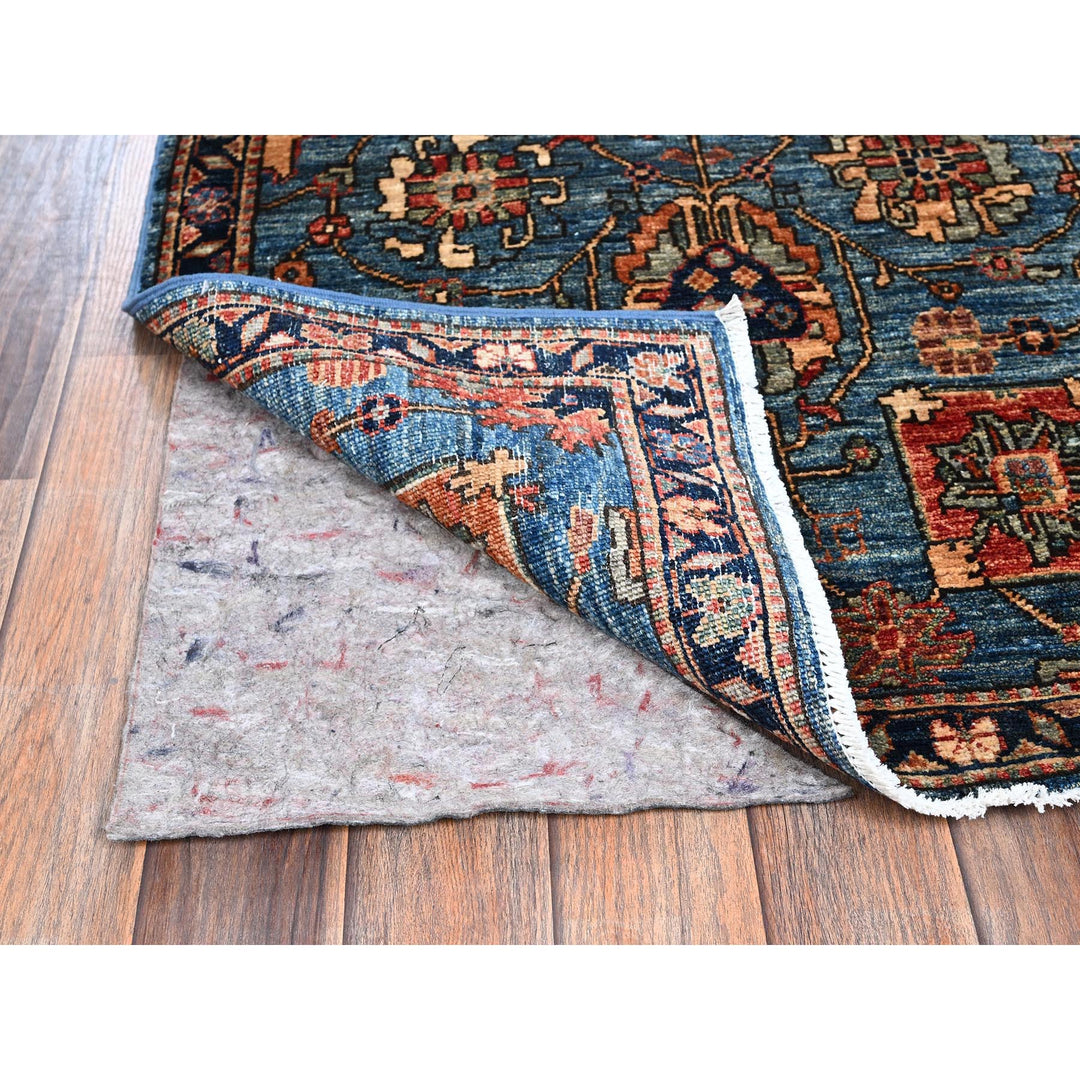 2'7" x 21'5" New Hand Knotted Blue Wool Runner Oriental Rug - MOA1021123