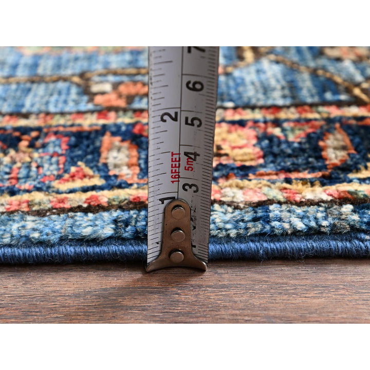2'7" x 21'5" New Hand Knotted Blue Wool Runner Oriental Rug - MOA1021123