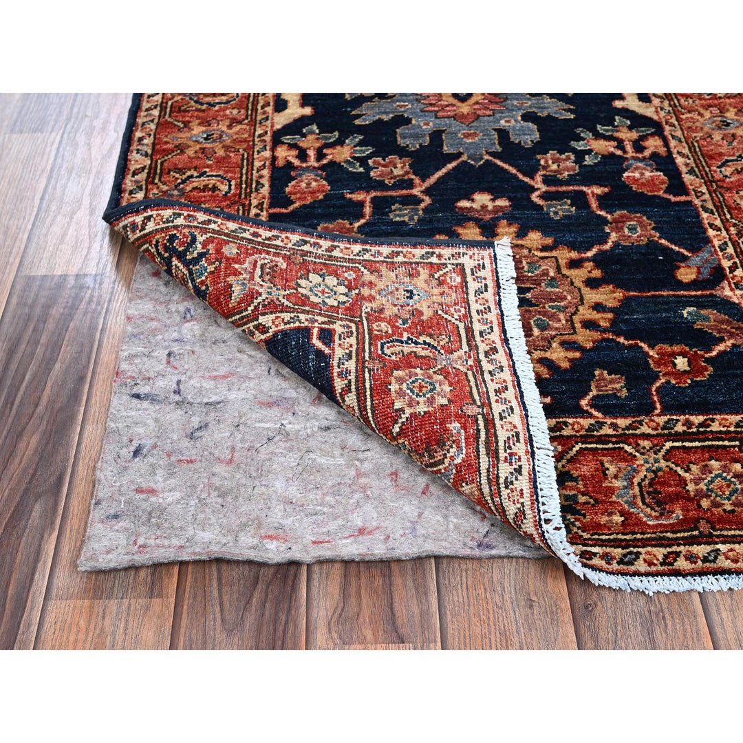 2'6" x 7'10" New Hand Knotted Blue Wool Runner Oriental Rug - MOA1021128