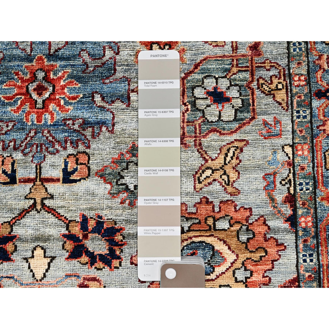 4'1" x 11'9" New Hand Knotted Grey Wool Runner Oriental Rug - MOA1021132