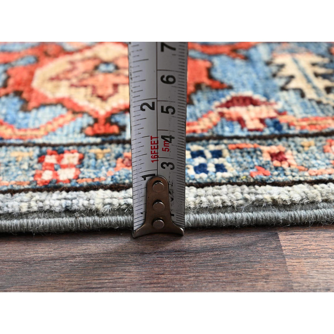 4'1" x 11'9" New Hand Knotted Grey Wool Runner Oriental Rug - MOA1021132