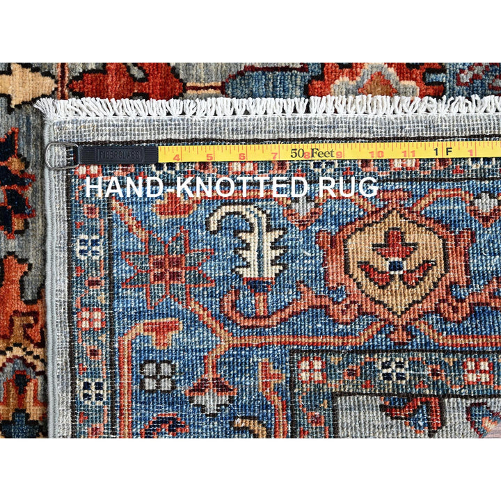 4'1" x 11'9" New Hand Knotted Grey Wool Runner Oriental Rug - MOA1021132