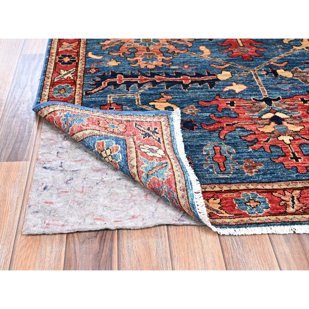 4'1" x 9'11" New Hand Knotted Blue Wool Runner Oriental Rug - MOA1021133