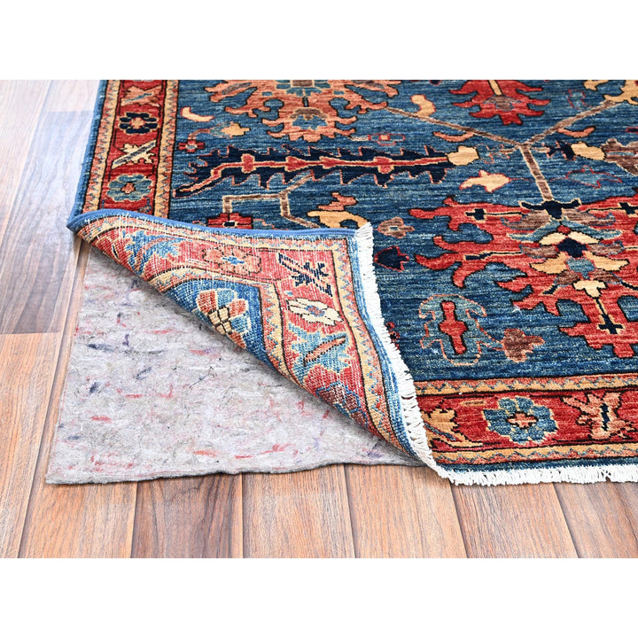 4'1" x 9'11" New Hand Knotted Blue Wool Runner Oriental Rug - MOA1021133