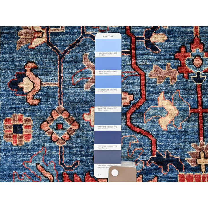 4'1" x 9'11" New Hand Knotted Blue Wool Runner Oriental Rug - MOA1021133
