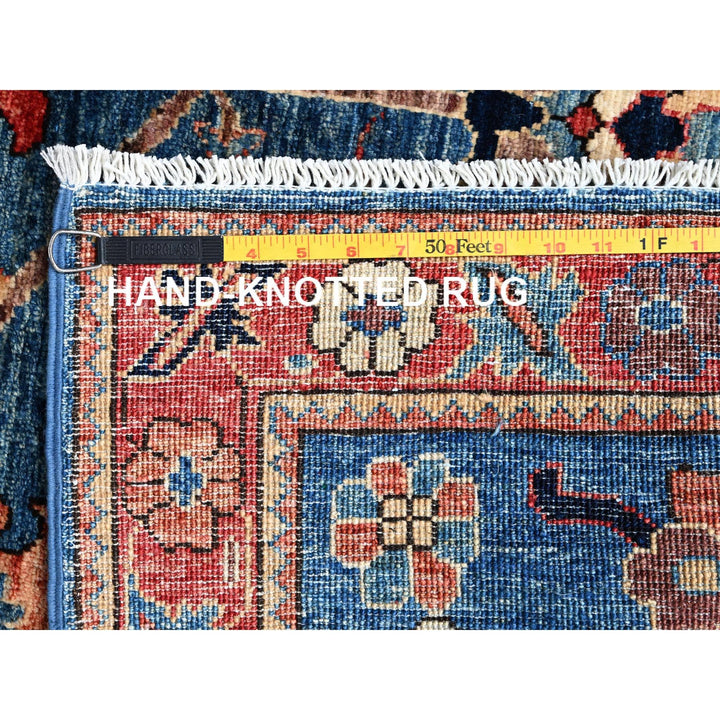 4'1" x 9'11" New Hand Knotted Blue Wool Runner Oriental Rug - MOA1021133
