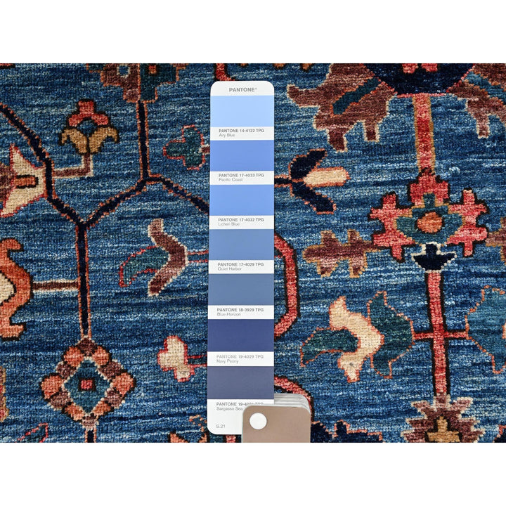 4'1" x 9'9" New Hand Knotted Blue Wool Runner Oriental Rug - MOA1021134