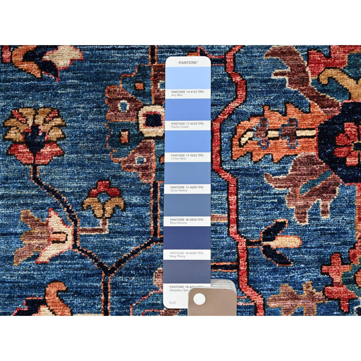 4'1" x 9'10" New Hand Knotted Blue Wool Runner Oriental Rug - MOA1021135