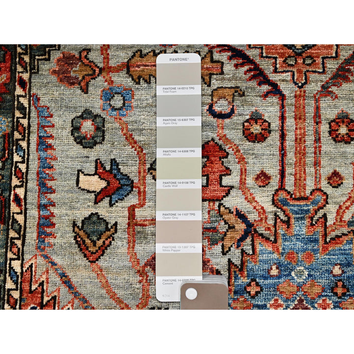 3'10" x 5'10" New Hand Knotted Green Wool Rectangle Oriental Rug - MOA1021136