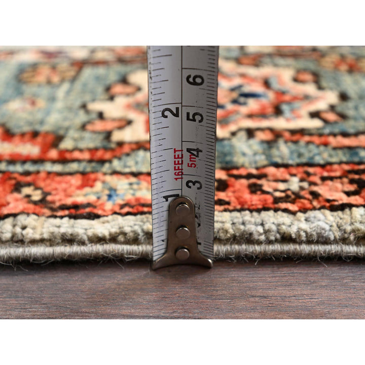 3'10" x 5'10" New Hand Knotted Green Wool Rectangle Oriental Rug - MOA1021136