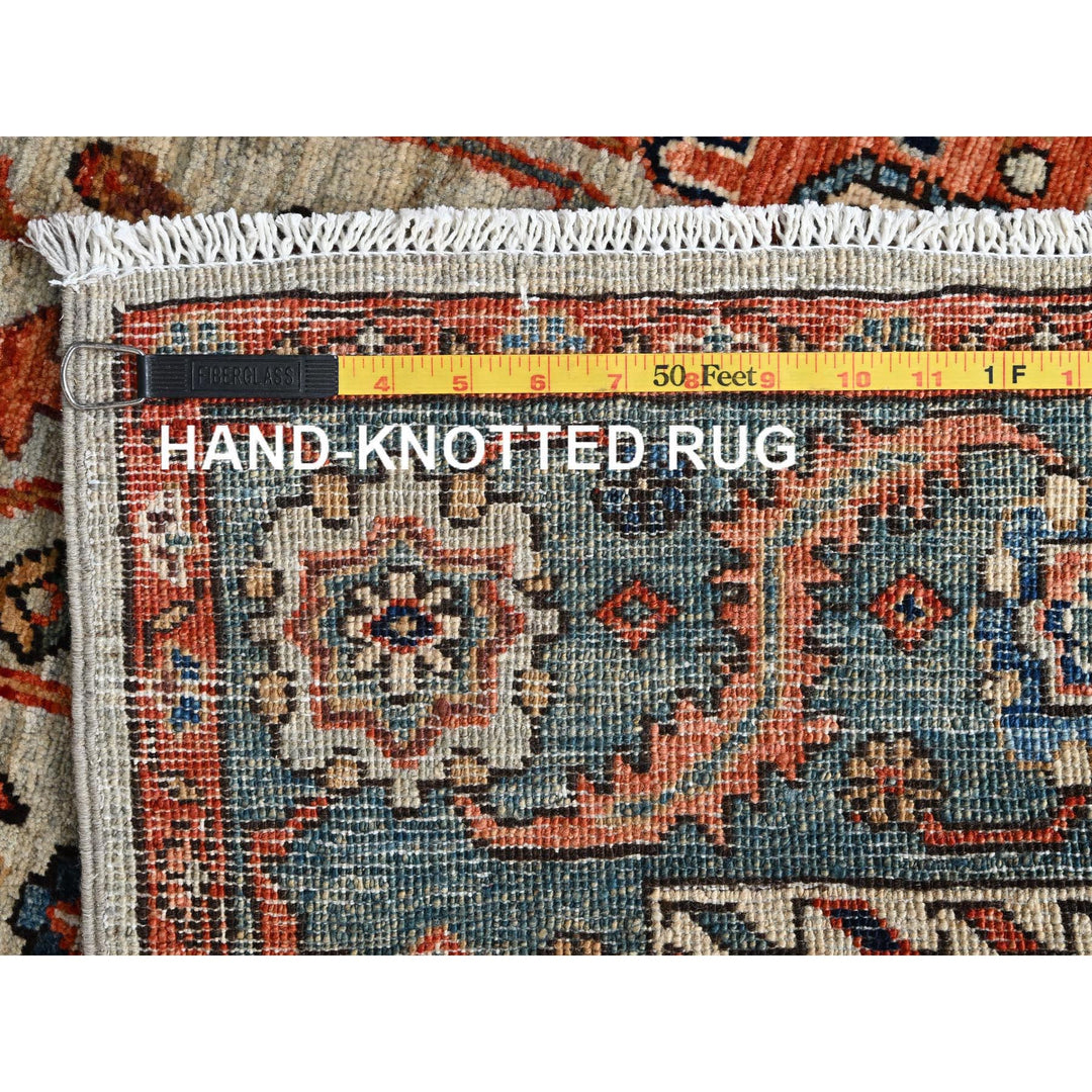 3'10" x 5'10" New Hand Knotted Green Wool Rectangle Oriental Rug - MOA1021136