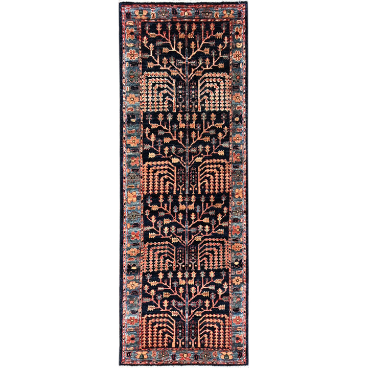 2'2" x 5'11" New Hand Knotted Blue Wool Runner Oriental Rug - MOA1021141
