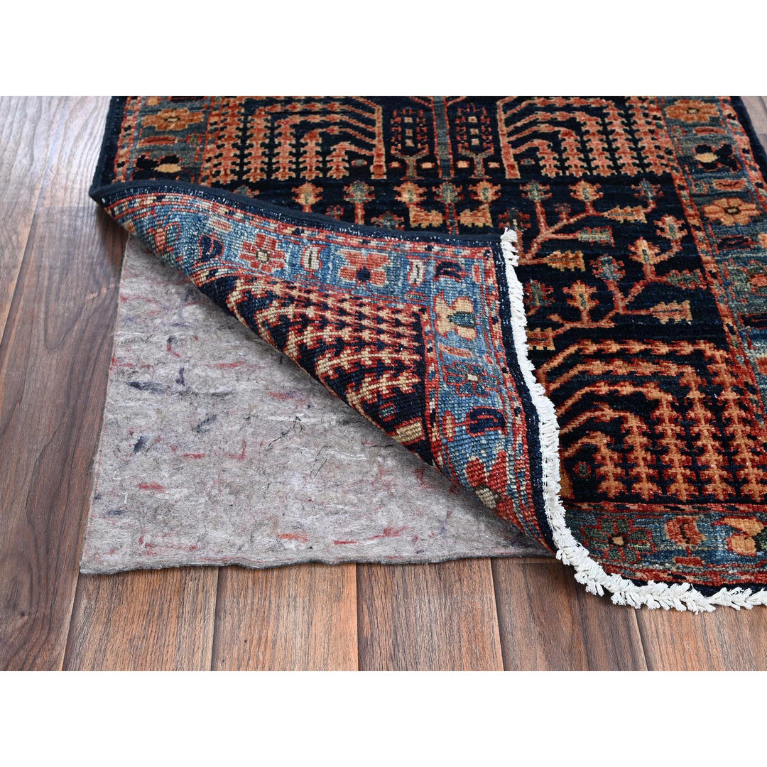 2'2" x 5'11" New Hand Knotted Blue Wool Runner Oriental Rug - MOA1021141