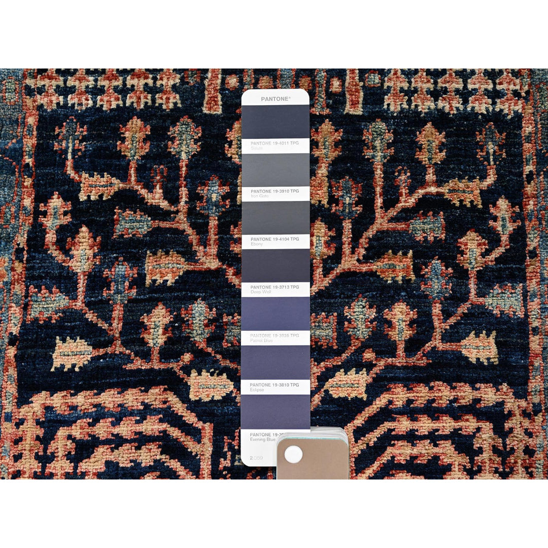 2'2" x 5'11" New Hand Knotted Blue Wool Runner Oriental Rug - MOA1021141
