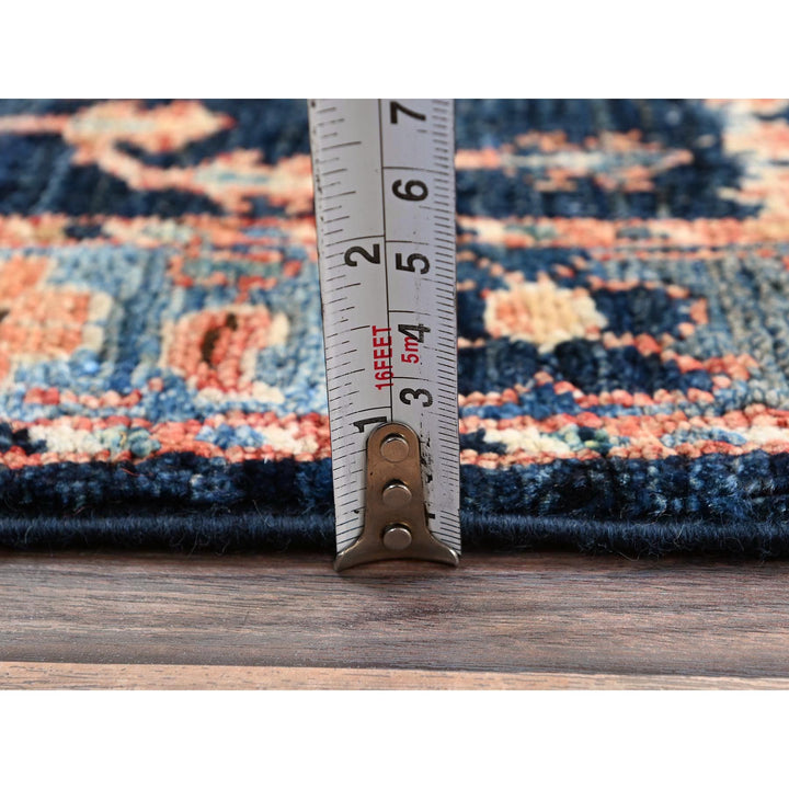 2'2" x 5'11" New Hand Knotted Blue Wool Runner Oriental Rug - MOA1021141