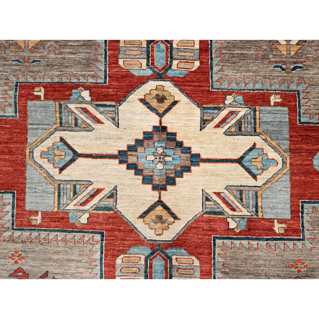 9'1" x 11'6" New Hand Knotted Grey Wool Rectangle Oriental Rug - MOA1021143