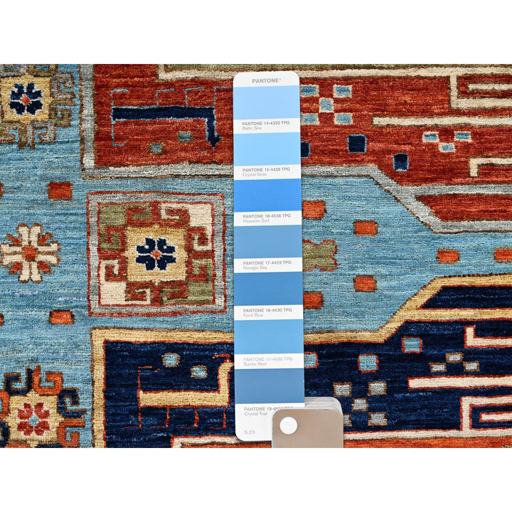 6'0" x 8'6" New Hand Knotted Blue Wool Rectangle Oriental Rug - MOA1021144