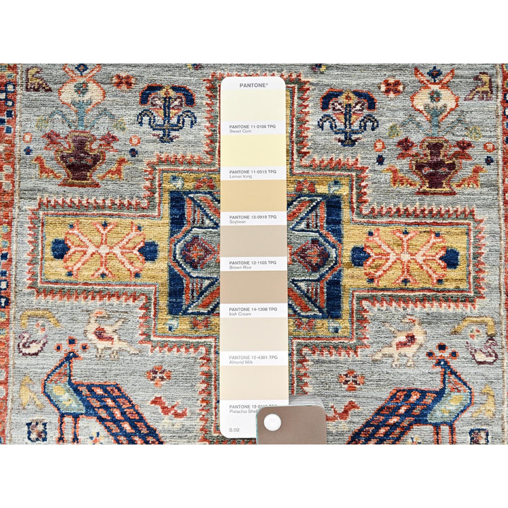 2'9" x 7'11" New Hand Knotted Grey Wool Runner Oriental Rug - MOA1021146