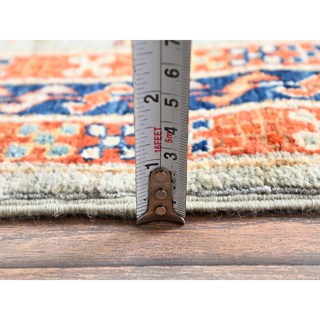 2'7" x 11'3" New Hand Knotted Grey Wool Runner Oriental Rug - MOA1021148
