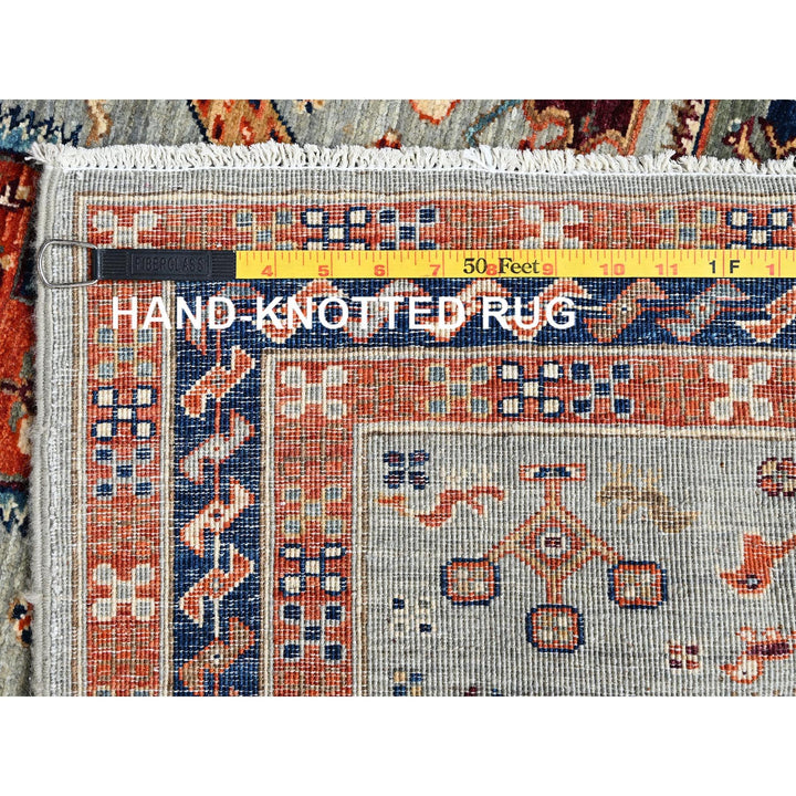 2'7" x 11'3" New Hand Knotted Grey Wool Runner Oriental Rug - MOA1021148