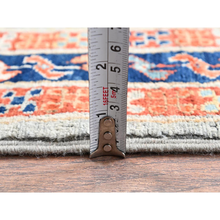 2'9" x 7'6" New Hand Knotted Grey Wool Runner Oriental Rug - MOA1021149