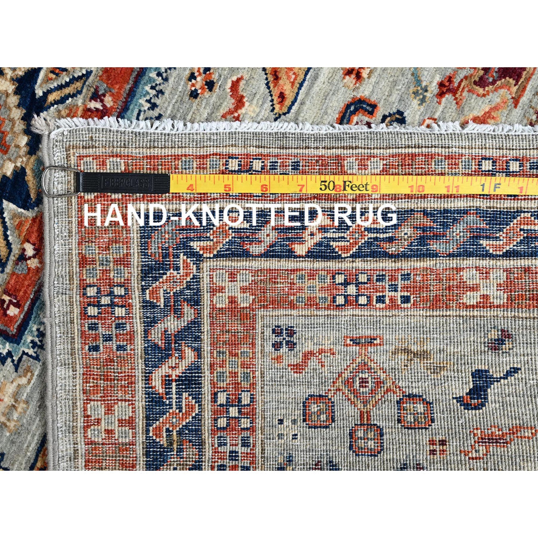 2'9" x 7'6" New Hand Knotted Grey Wool Runner Oriental Rug - MOA1021149