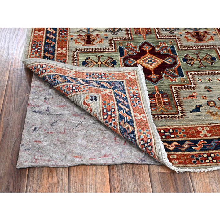2'8" x 9'7" New Hand Knotted Grey Wool Runner Oriental Rug - MOA1021150