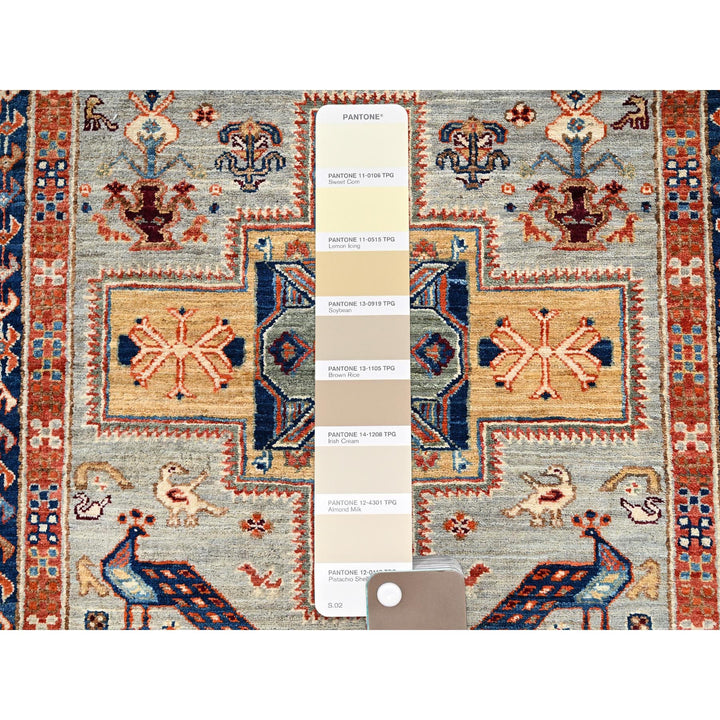 2'8" x 9'7" New Hand Knotted Grey Wool Runner Oriental Rug - MOA1021150