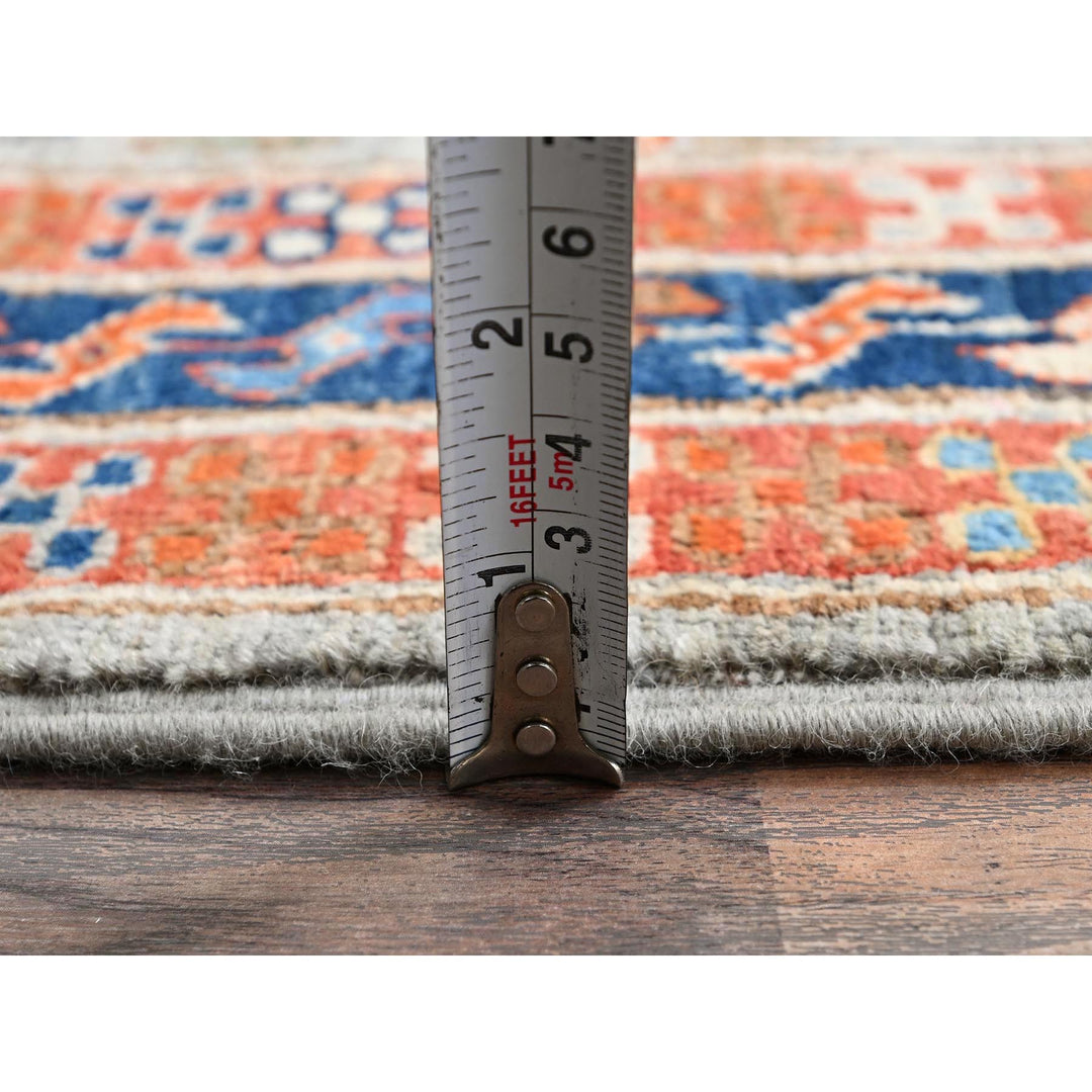 2'8" x 9'7" New Hand Knotted Grey Wool Runner Oriental Rug - MOA1021150