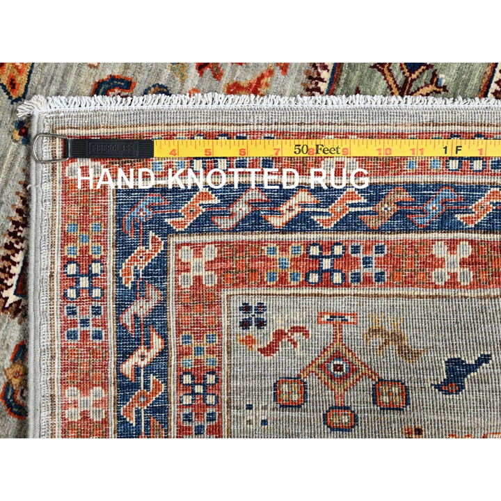 2'8" x 9'7" New Hand Knotted Grey Wool Runner Oriental Rug - MOA1021150