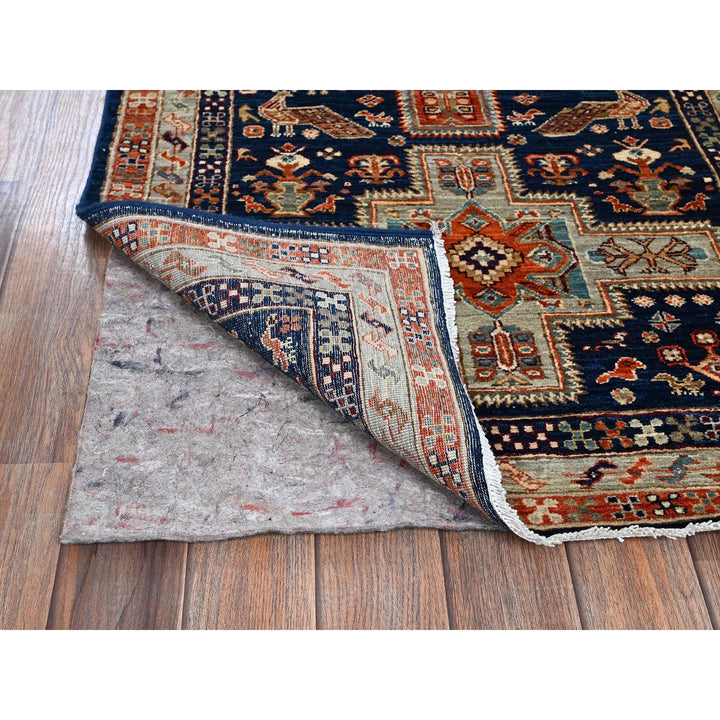 2'7" x 8'0" New Hand Knotted Blue Wool Runner Oriental Rug - MOA1021151
