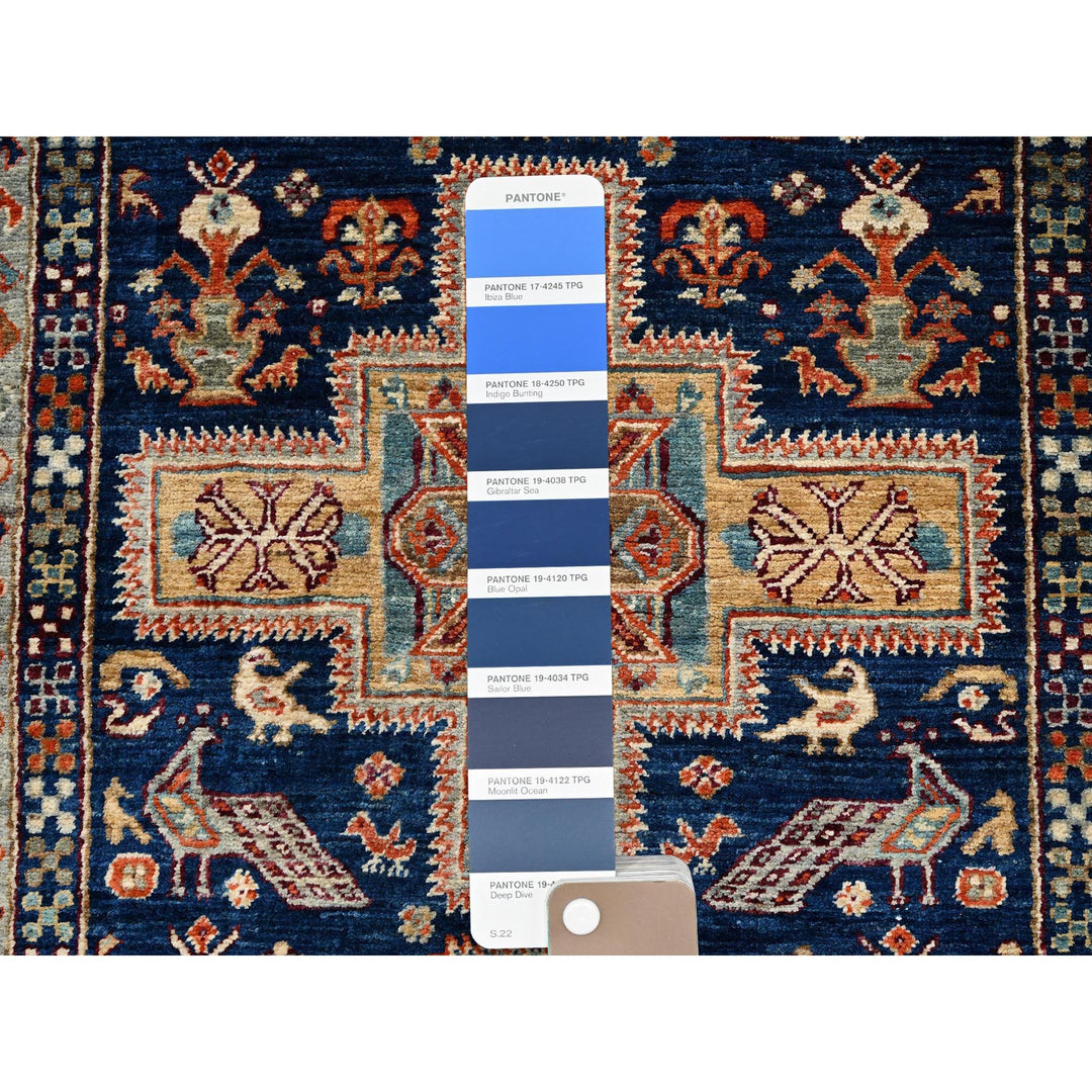 2'7" x 8'0" New Hand Knotted Blue Wool Runner Oriental Rug - MOA1021151