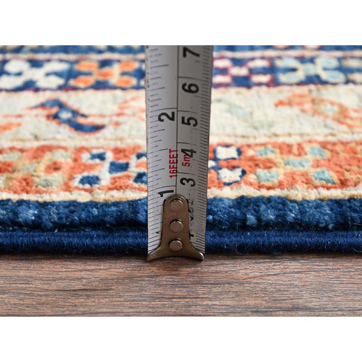 2'7" x 8'0" New Hand Knotted Blue Wool Runner Oriental Rug - MOA1021151