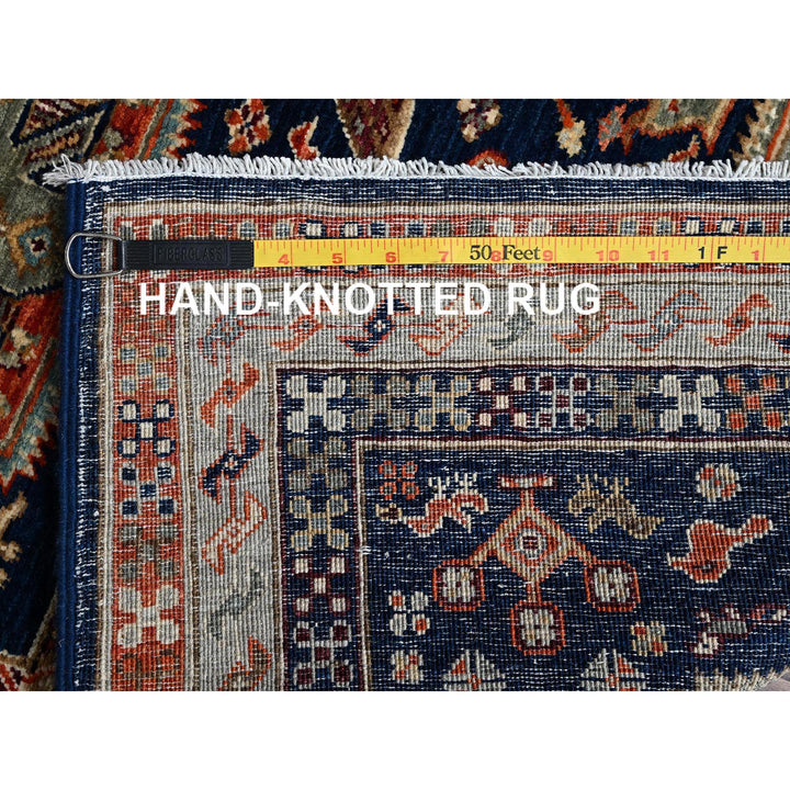2'7" x 8'0" New Hand Knotted Blue Wool Runner Oriental Rug - MOA1021151