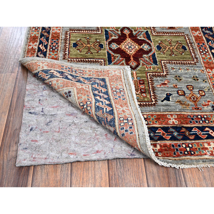 2'8" x 11'3" New Hand Knotted Grey Wool Runner Oriental Rug - MOA1021152