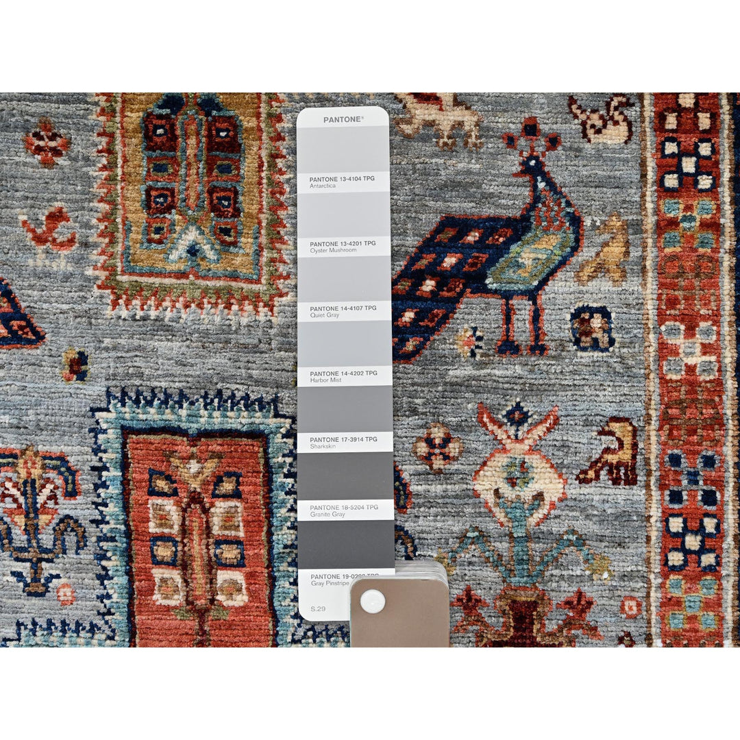 2'8" x 11'3" New Hand Knotted Grey Wool Runner Oriental Rug - MOA1021152