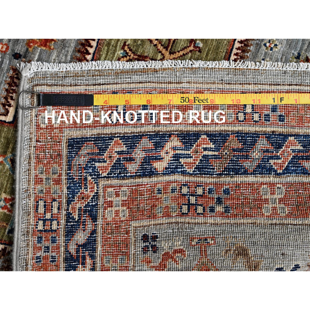 2'8" x 11'3" New Hand Knotted Grey Wool Runner Oriental Rug - MOA1021152