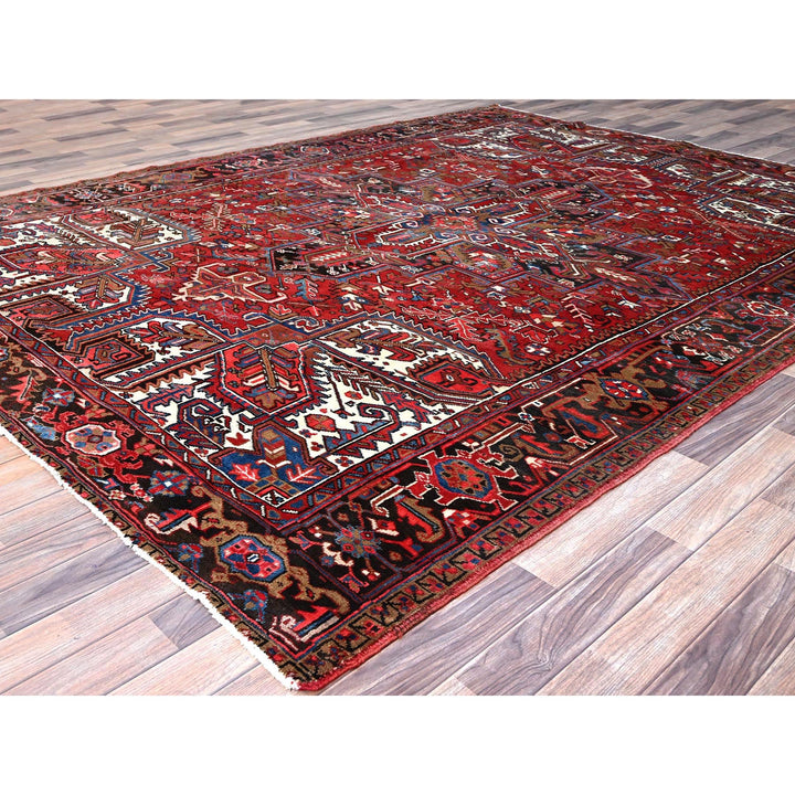 8'2" x 10'10" Vintage Hand Knotted Red Wool Rectangle Oriental Rug - MOA102116