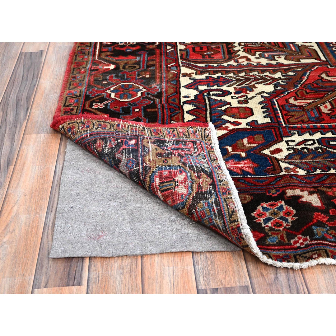 8'2" x 10'10" Vintage Hand Knotted Red Wool Rectangle Oriental Rug - MOA102116
