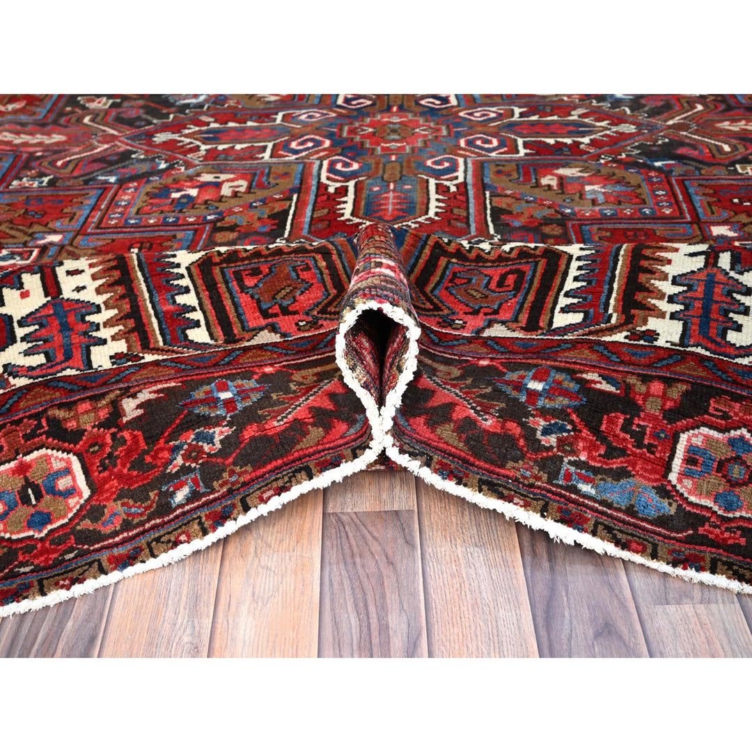 8'2" x 10'10" Vintage Hand Knotted Red Wool Rectangle Oriental Rug - MOA102116