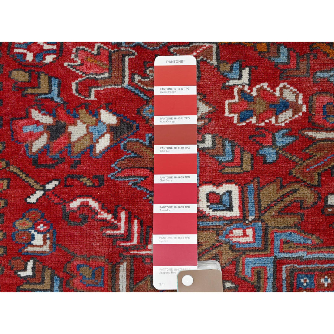 8'2" x 10'10" Vintage Hand Knotted Red Wool Rectangle Oriental Rug - MOA102116