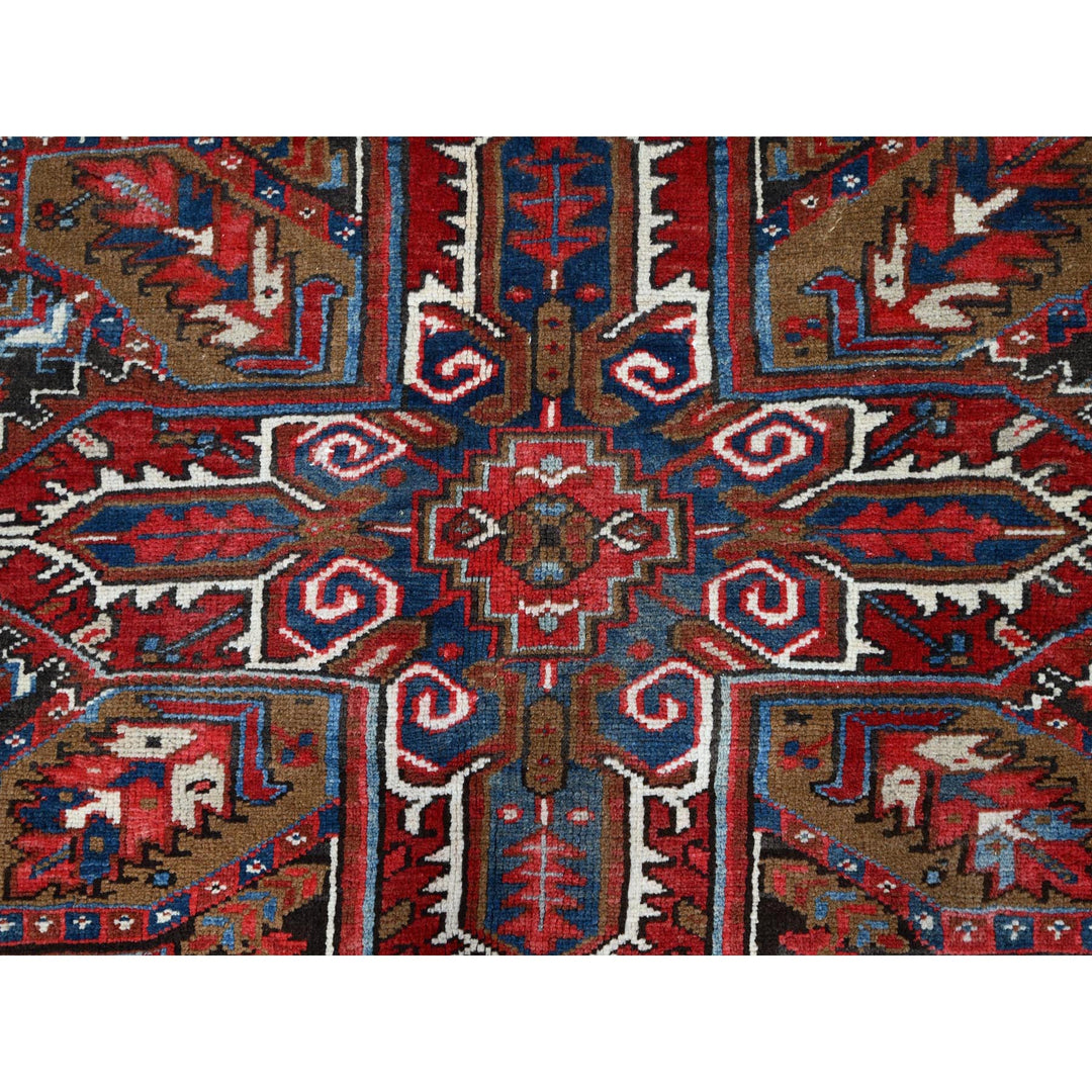 8'2" x 10'10" Vintage Hand Knotted Red Wool Rectangle Oriental Rug - MOA102116