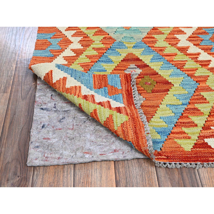2'2" x 3'2" New Hand Woven Orange Wool Rectangle Oriental Rug - MOA1021179