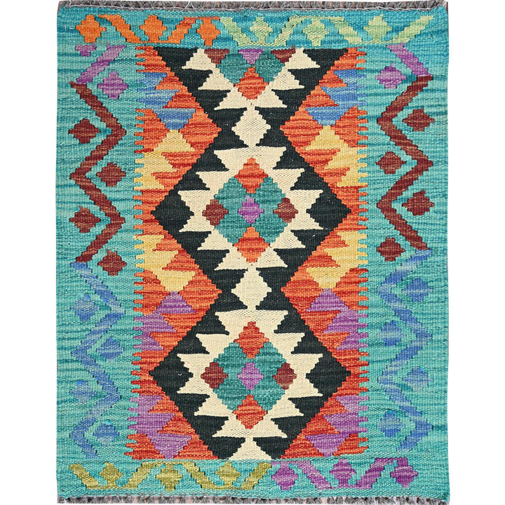 2'1" x 2'8" New Hand Woven Orange Wool Rectangle Oriental Rug - MOA1021180